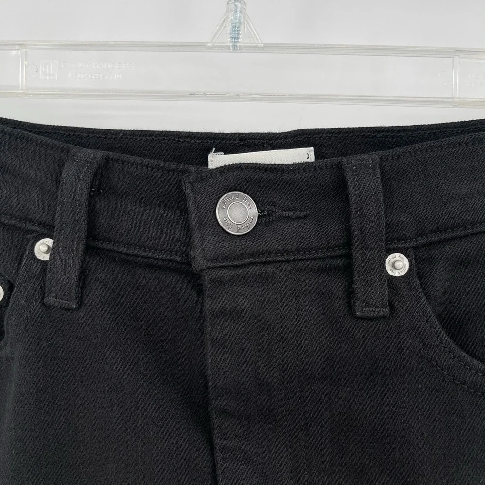Wilfred Free‎ Tanit Denim Skirt Faded Black Raw Hem